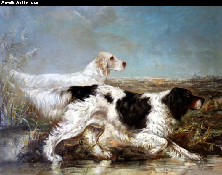 Verner Moore White Typical Verner Moore White hunt scene featuring dogs